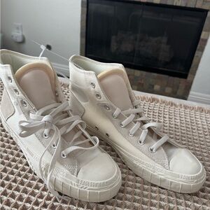 Converse White Cream Canvas High-Top Sneakers